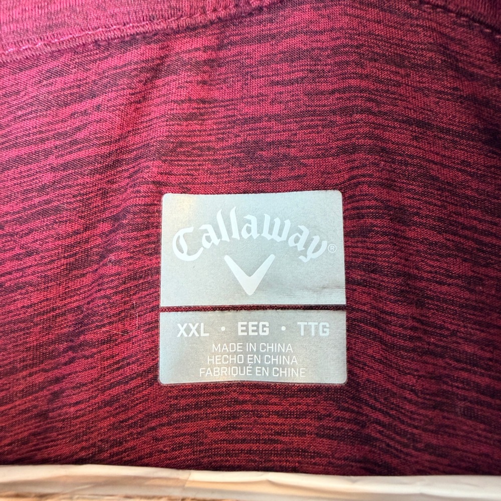 Callaway Mens XXL 1/4 Zip Golf Pullover Heather Burgundy Breathable Soft - Picture 3 of 13